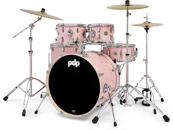 Pacific Drums PDP MainStage Complete Drum Set, 5-Piece, Pale Rose, Action Position Back