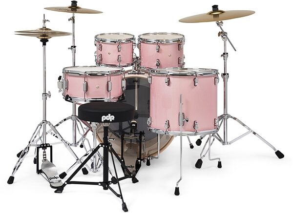 Pacific Drums PDP MainStage Complete Drum Set, 5-Piece, Pale Rose, Action Position Back