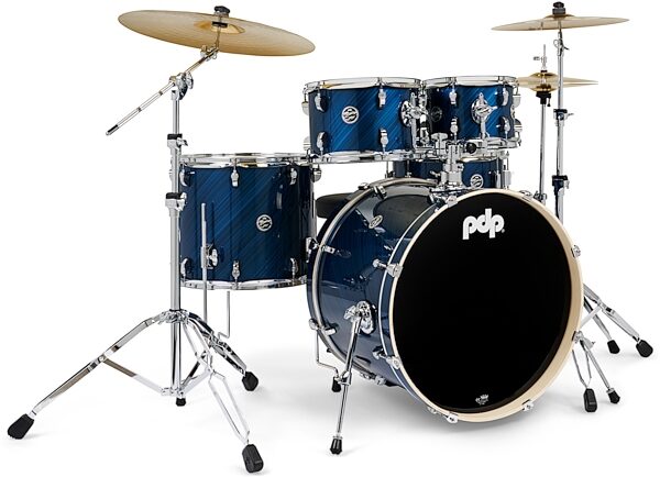 Pacific Drums PDP MainStage Complete Drum Set, 5-Piece, Twilight Blue, Action Position Back