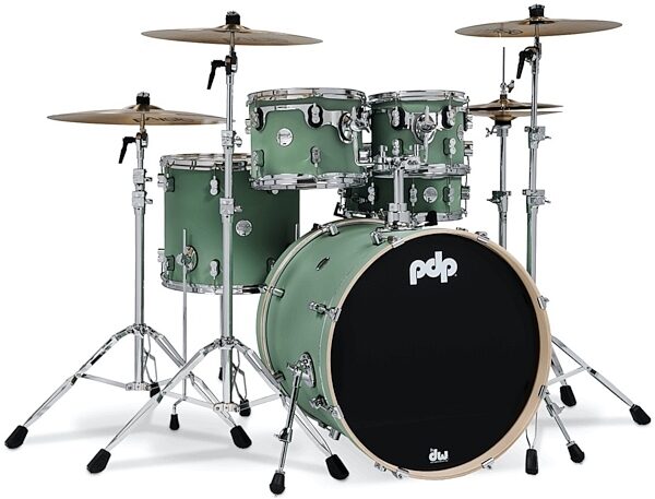 Pacific Drums Concept Maple Drum Shell Kit, 5-Piece, Satin Seafoam Green, Main