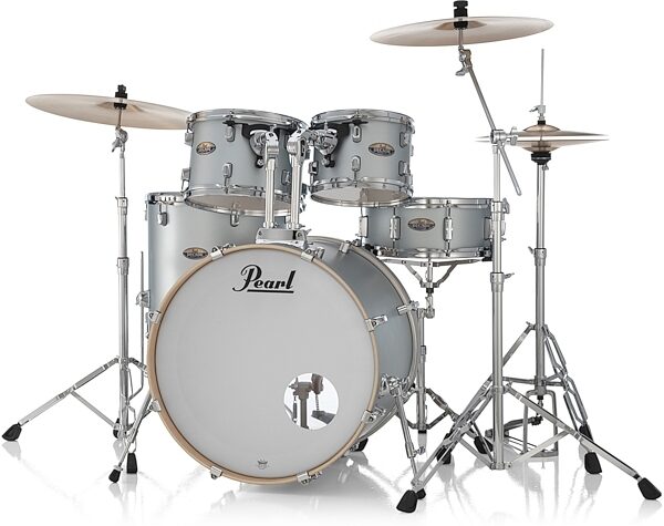 Pearl DM925S Decade Maple Drum Shell Kit, 5-Piece, Blue Mirage, with Pearl D50 Lightweight Drum Throne, Kit