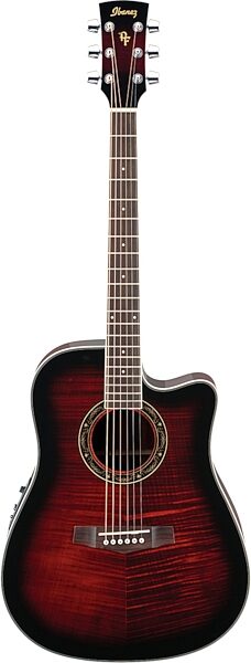 Ibanez PF28ECE Acoustic-Electric Guitar, Transparent Red Sunburst