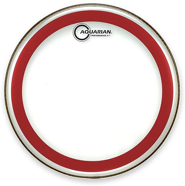 Aquarian Performance-2 Clear Drumhead, Red, 10 inch, Action Position Back