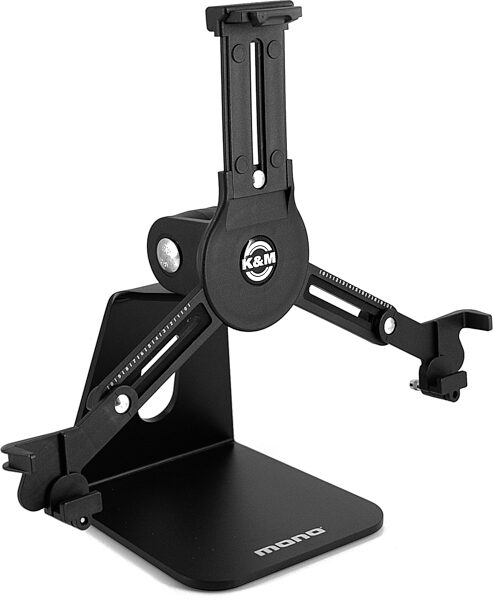 Mono Device Stand with K&M Tablet Holder, New, Angled Front