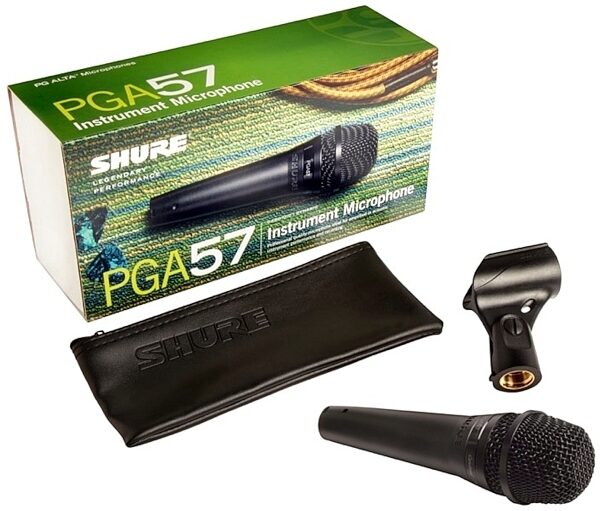 Shure PGA57 Dynamic Instrument Microphone, PGA57-XLR, with XLR Cable, Package