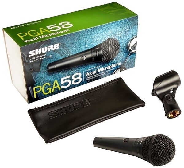 Shure PGA58 Dynamic Vocal Microphone, PGA58-LC, Package