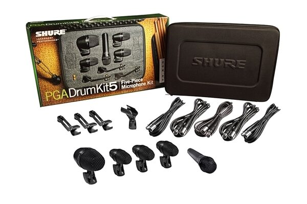 Shure PGADRUMKIT5 5-Piece Drum Microphone Kit (with Case), New, Package