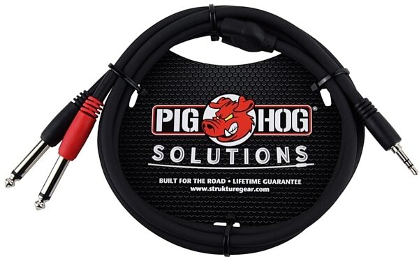 Pig Hog Solutions Stereo Breakout Cable, 3.5mm to Dual 1/4", 3 foot, Main