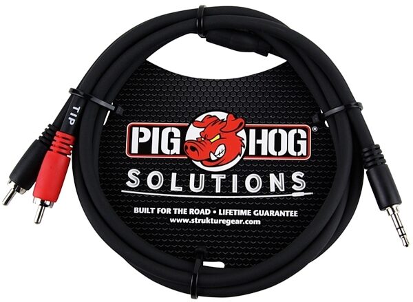 Pig Hog Solutions Stereo Breakout Cable, 3.5mm to Dual RCA, 3 foot, Main