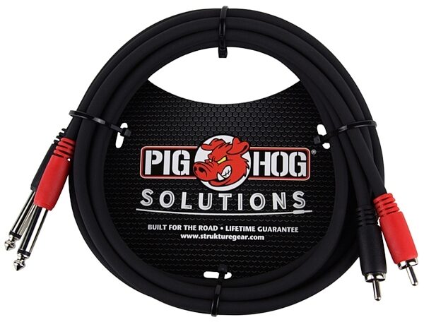 Pig Hog Solutions RCA to 1/4" Cable, 3 foot, Main