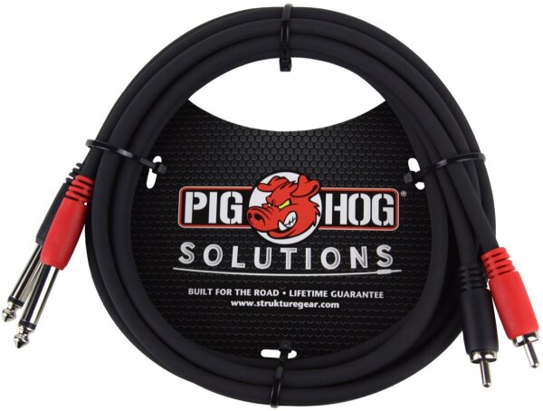 Pig Hog Solutions RCA to 1/4" Cable, 3 foot, Main