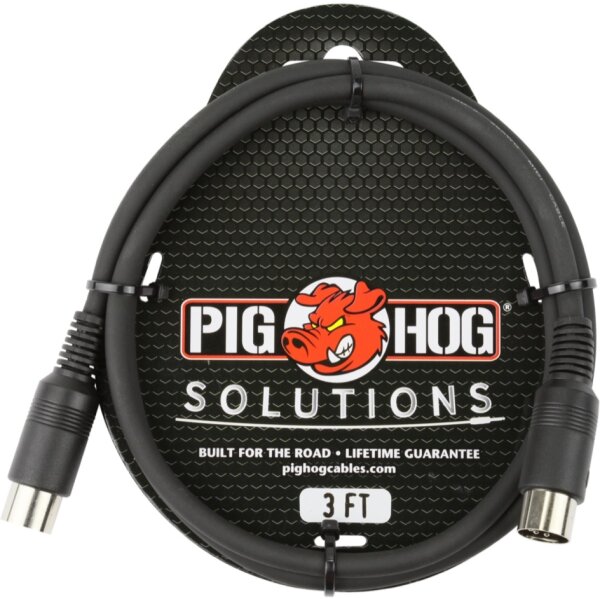 Pig Hog MIDI Cable, 3 foot, main