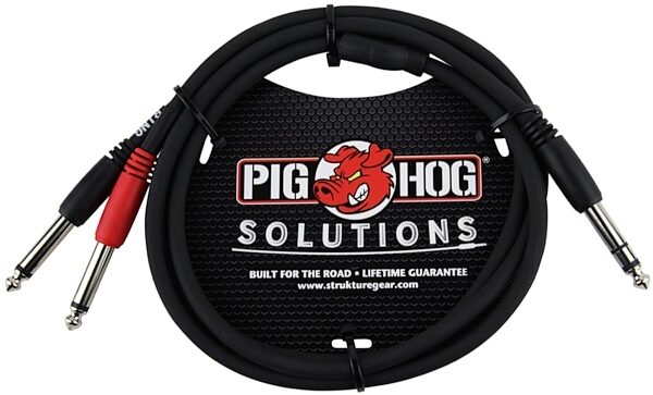 Pig Hog Dual TRS to 1/4" Insert Cable, 3 foot, view