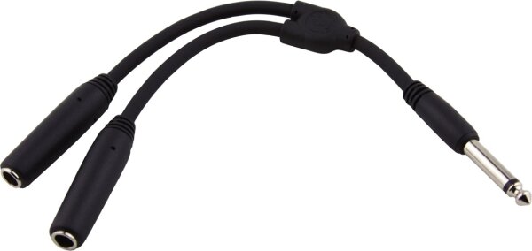 Pig Hog 1/4" to Dual 1/4" Mono Y-Cable, 6 inch, Main