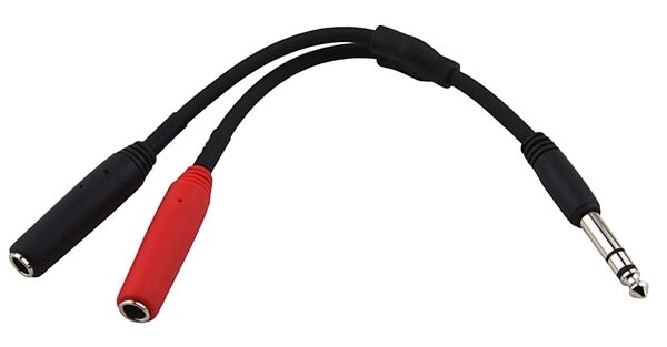 Pig Hog 1/4" Stereo to Dual 1/4" Mono Y-Cable, 6 inch, Image