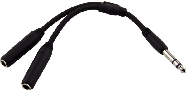 Pig Hog Stereo 1/4" Male to Dual Female 1/4" Y-Cable, 6 inch, Main