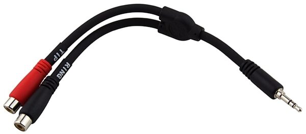 Pig Hog Stereo 1/8" to Dual RCA Y-Cable, 6 inch, Main