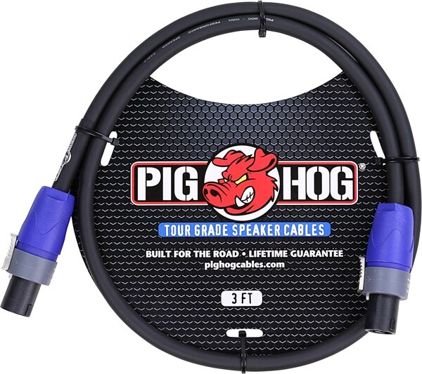 Pig Hog Speakon to Speakon 14-Gauge Speaker Cable, 3 foot, Action Position Back