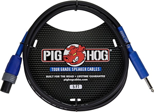 Pig Hog Speakon to 1/4" 14-Gauge Speaker Cable, 5 foot, Action Position Front