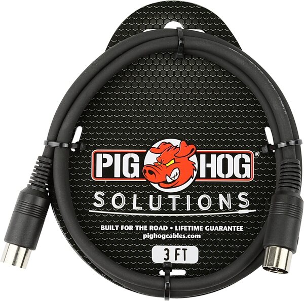 Pig Hog MIDI Cable, 3 foot, Action Position Back