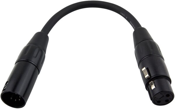 Pig Hog PX-DMX5M DMX XLR5-M TO XLR3-F Adaptor Cable, DMX Male to XLR Female, DMX Male to XLR Female
