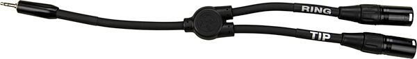 Pig Hog Y Cable (3.5 mm to Dual XLR Male), 6 inch, PY-M352XM, Action Position Back