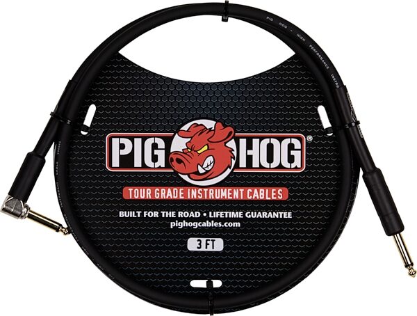 Pig Hog PH3R Instrument Cable, 3 foot, Right Angle, Main