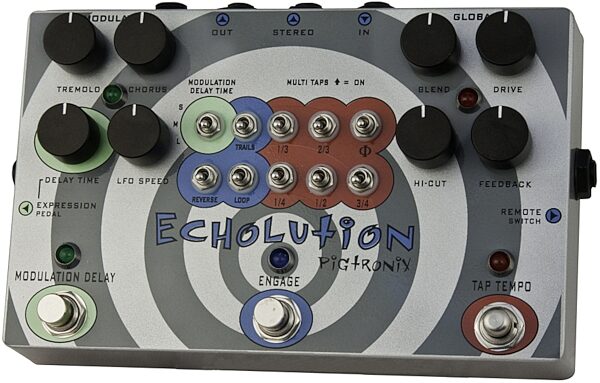Pigtronix Echolution Multi-Tap Delay Pedal, Angle