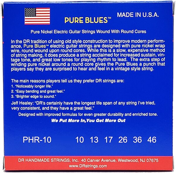 DR Strings Pure Blues Nickel Electric Guitar Strings, Medium, 10-46, view