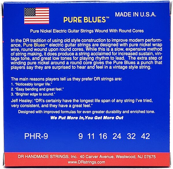 DR Strings Pure Blues Nickel Electric Guitar Strings, Light, 9-42, view