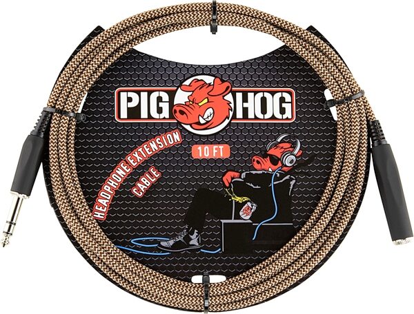 Pig Hog 1/4" Headphone Extension Cable, Tuscan Brown, 10 foot, Main