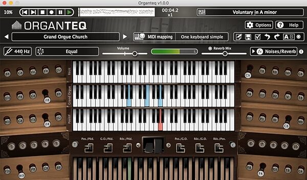 Modartt Organteq Organ Plug-in Software, Digital Download, Screenshot Front
