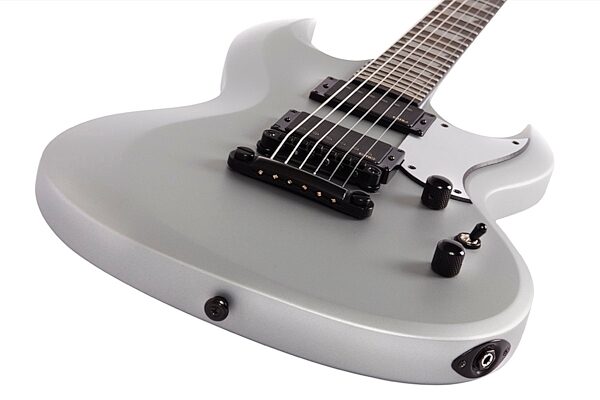 Schecter S-II Platinum Electric Guitar, Satin Silver Closeup