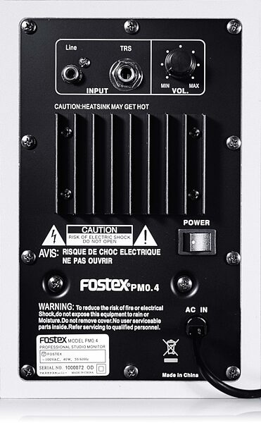 Fostex PM04 Powered Nearfield Monitor, Rear
