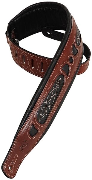Levy's PM31 Carving Leather Guitar Strap, Walnut, Main