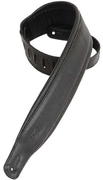 Levy's PM32 Garment Leather Padded Guitar Strap, Black, Main