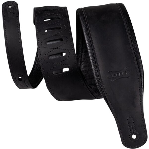 Levy's PM32BH Butter Leather Guitar Strap, Black, main