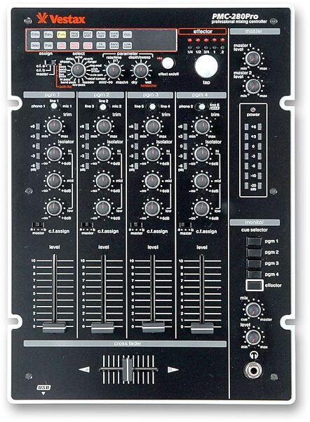 Vestax PMC280 4-Channel DJ Mixer with Effects, Main