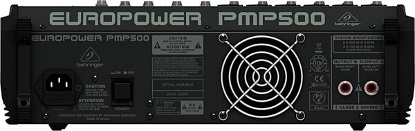 Behringer PMP500 Europower 12-Channel Powered Mixer (500 Watts), Rear