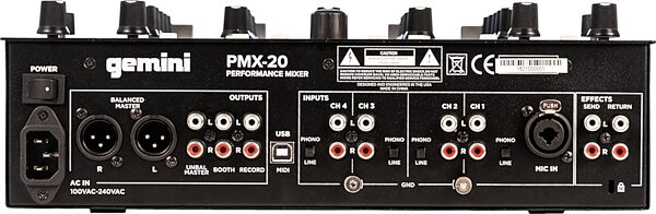 Gemini PMX-20 Digital DJ Performance Mixer, Action Position Back