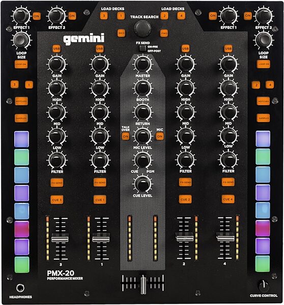 Gemini PMX-20 Digital DJ Performance Mixer, Action Position Back