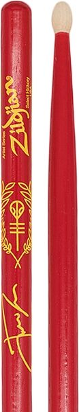 Zildjian Josh Dun Signature Drumsticks, Clancy Red, Action Position Back