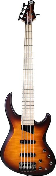 MTD Kingston Saratoga Deluxe 5 Electric Bass, 5-String (with Maple Fingerboard), Deep Cherry Burst, Action Position Back