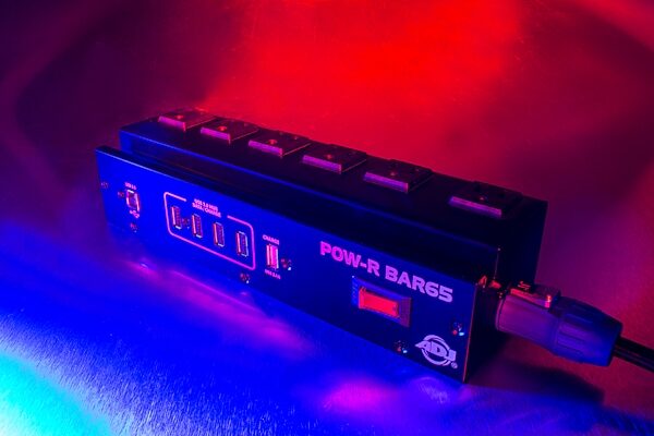 ADJ POW-R BAR65 Power Strip and USB Hub, New, Action Position Back