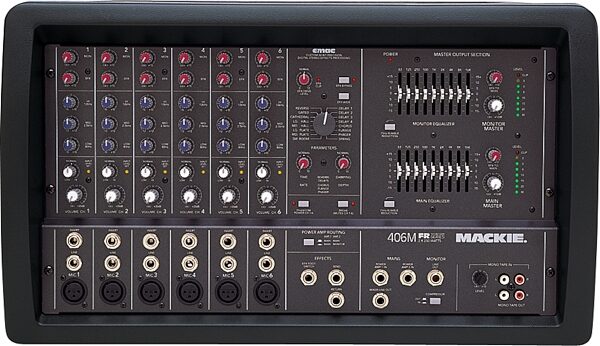 Mackie 406M Powered Mixer (Mono, 500 Watts), Front View