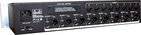 SM Pro Audio PR8 MKII 8-Channel Microphone Preamp with Phantom Power, Rear