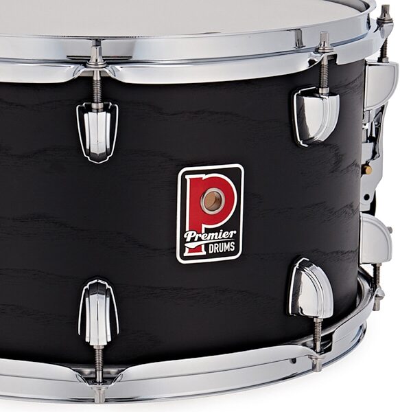 Premier Artist 6-Ply Birch Snare Drum, Black Ash, 8x14 inch, Action Position Back