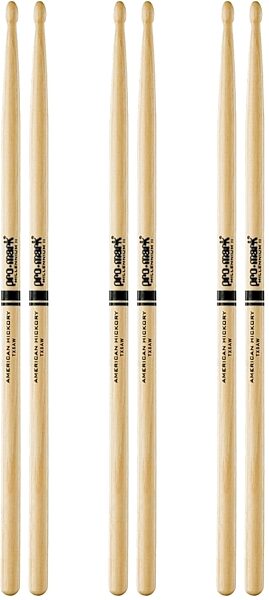 ProMark 5A Drumsticks, Wood Tip, 3-Pack, pack