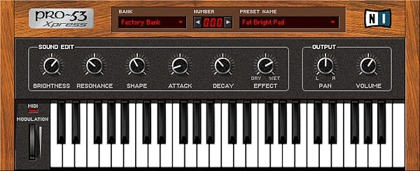 Native Instruments Xpress Keyboards Soft Synth (Macintosh and Windows), Pro53