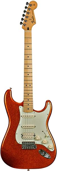 Fender FSR Standard Stratocaster HSS Electric Guitar (Maple with Gig Bag), Sunfire Orange Flake